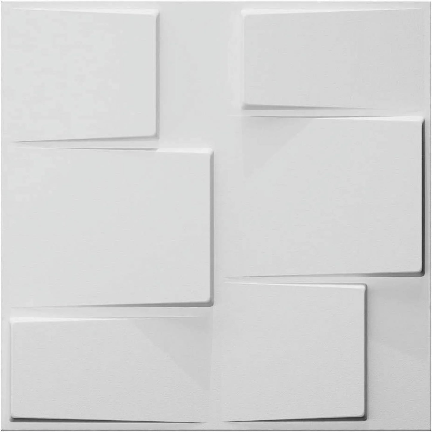 Fibra Vegetal Wainscot White Matte 19.7x19.7in 3D Plant Fiber Decorative Wall Panels,12 Pieces