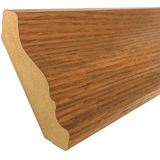 Hampton Bay KAMC5-MO 91.5 in. x 2 in. x 2 in. Crown Molding in Medium Oak Brown