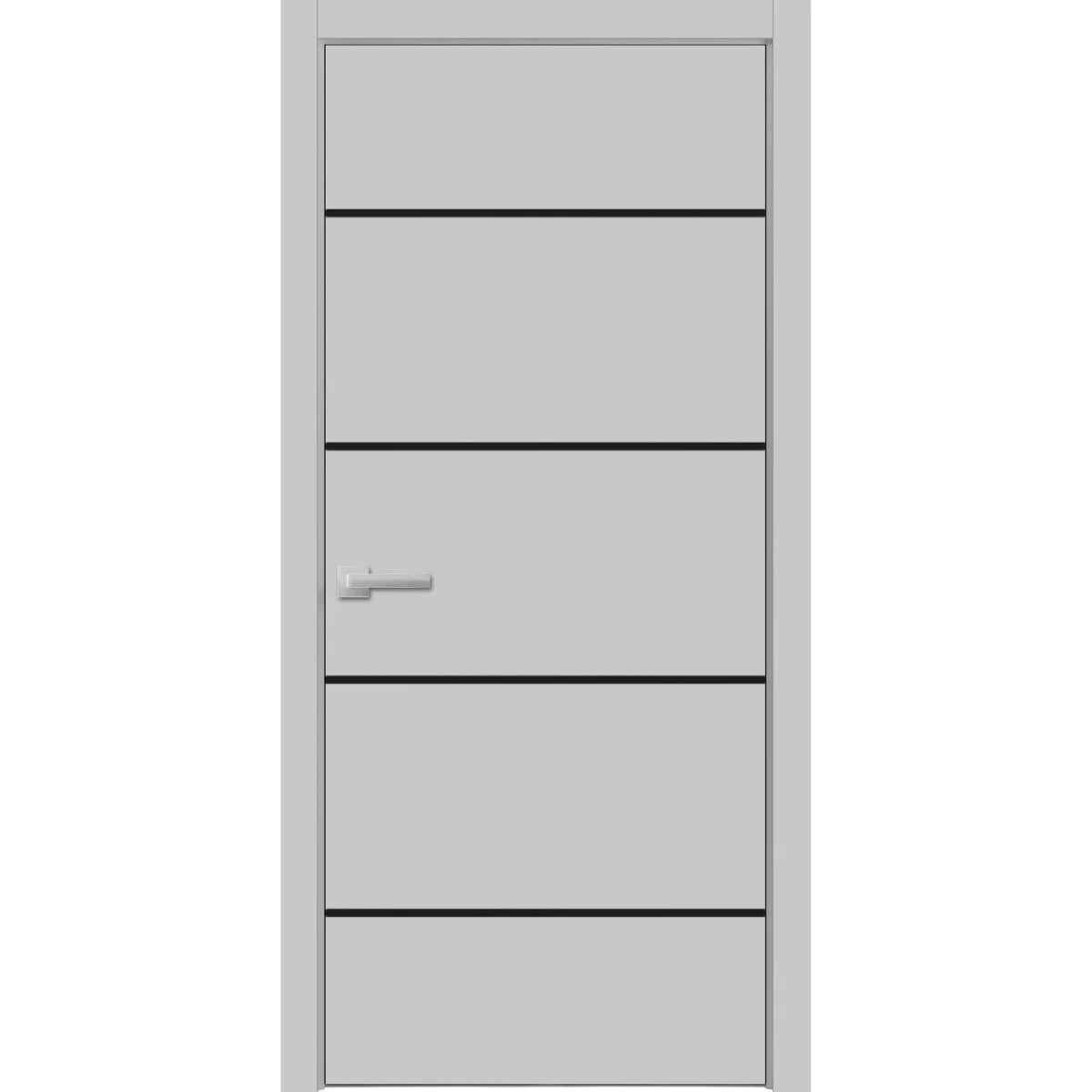 Modern Wood Interior Pre-Hung Door with Hardware | Planum 0015 Matte Grey