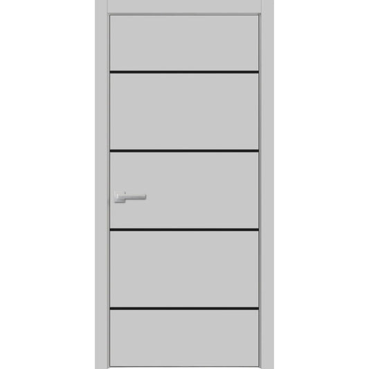 Modern Wood Interior Pre-Hung Door with Hardware | Planum 0015 Matte Grey