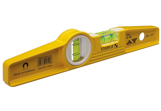 Stabila Type81SREM 25cm/10-inch Rare Earth Magnetic Spirit Level with Holster