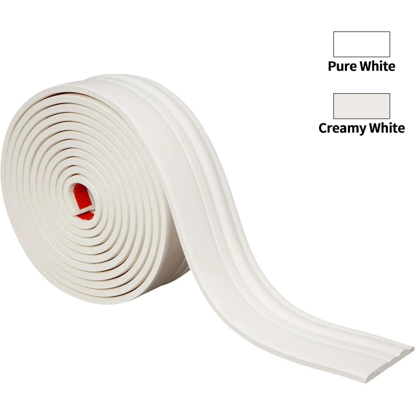 Ymokee Flexible Baseboard Moulding Trim, 16.4 ft(L) x 4 in(W) Peel and Stick Waterproof Crown Molding Ceiling Border Wall Trim for Home Office Decoration, Creamy White